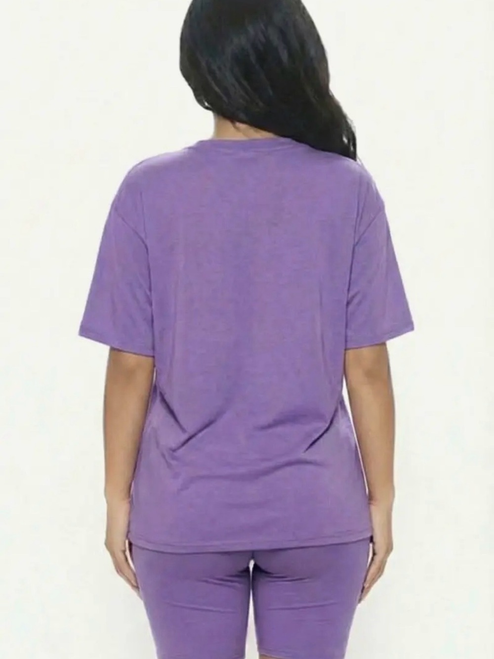 Casual Women's Two-Piece Pantsuit in Lavender - Picture 3 of 4